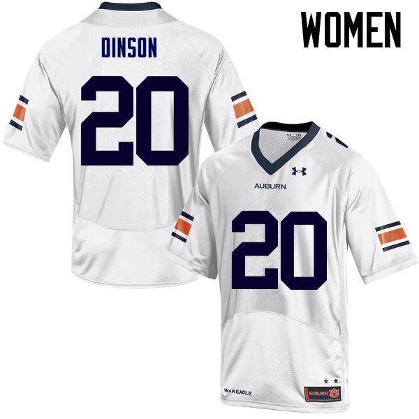 Women Auburn Tigers #20 Jeremiah Dinson College Football Jerseys Sale-White